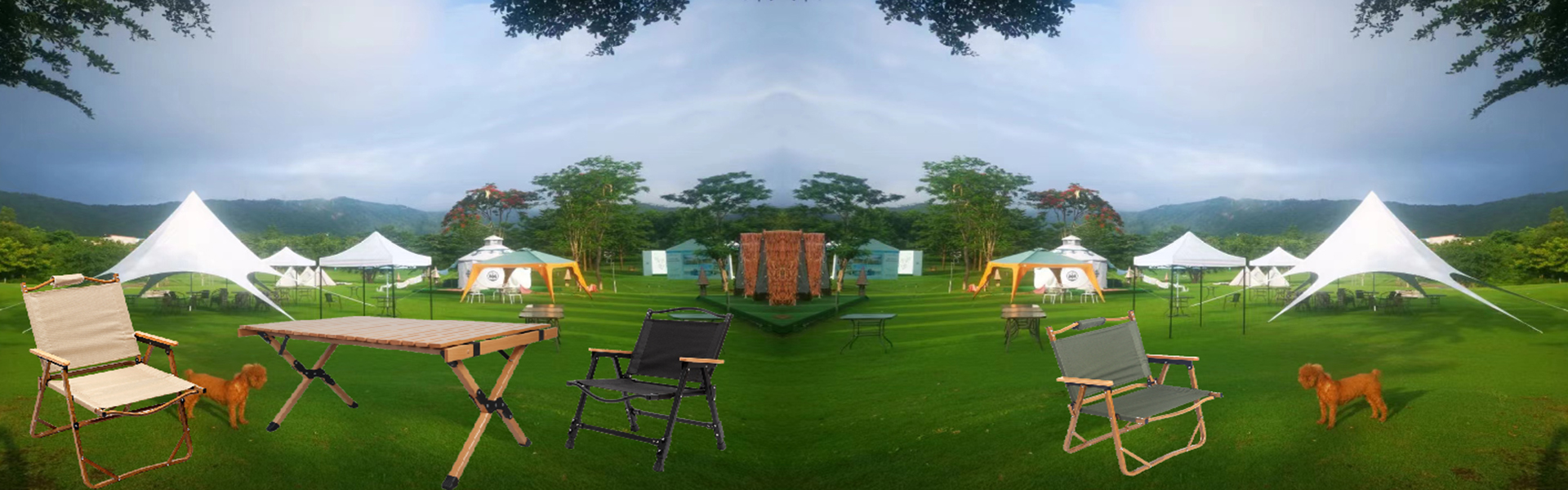 Chaises et tables de camping